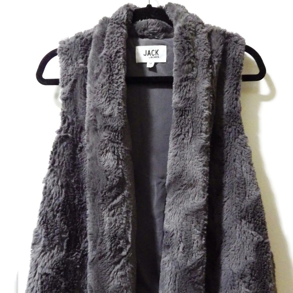 Gray Faux Fur Vest/ Sleeveless Jacket/ Jack by Bb Dakota/ Medium
